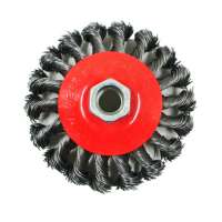 SATC 36pcs 4 Inch 100mm Bowl Shaped Twist End Wire Brush with M14 5/8-11 inch Arbor