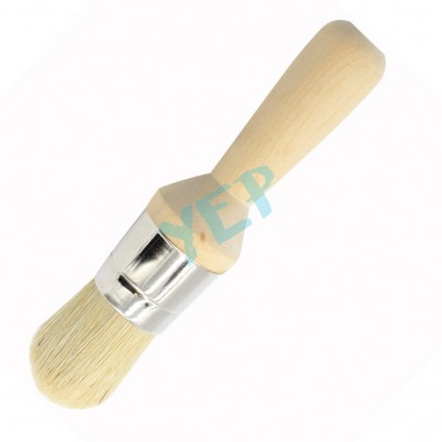 Yep High Quality Wooden Handle Round Shaped Pure Bristles Furniture Chalk Paint Wax Brush